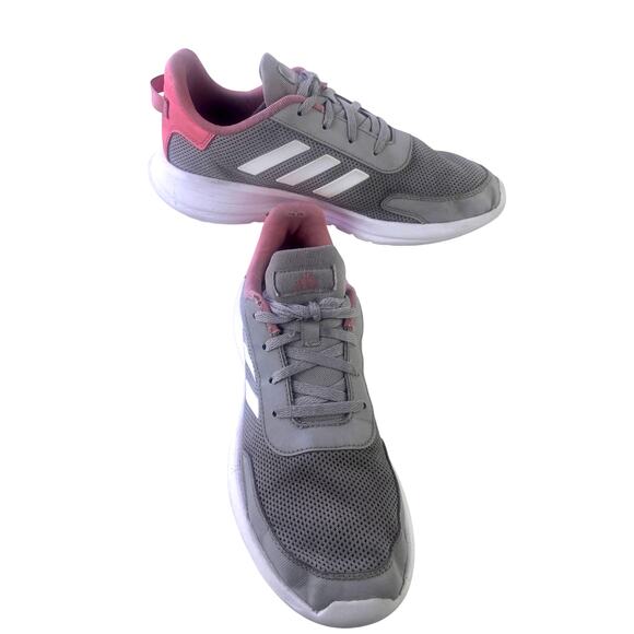 Adidas Girl's Tensaur Run K Jr GZ2667 Grey/White/Pink Athletic Sneakers Size 7 - Picture 10 of 11